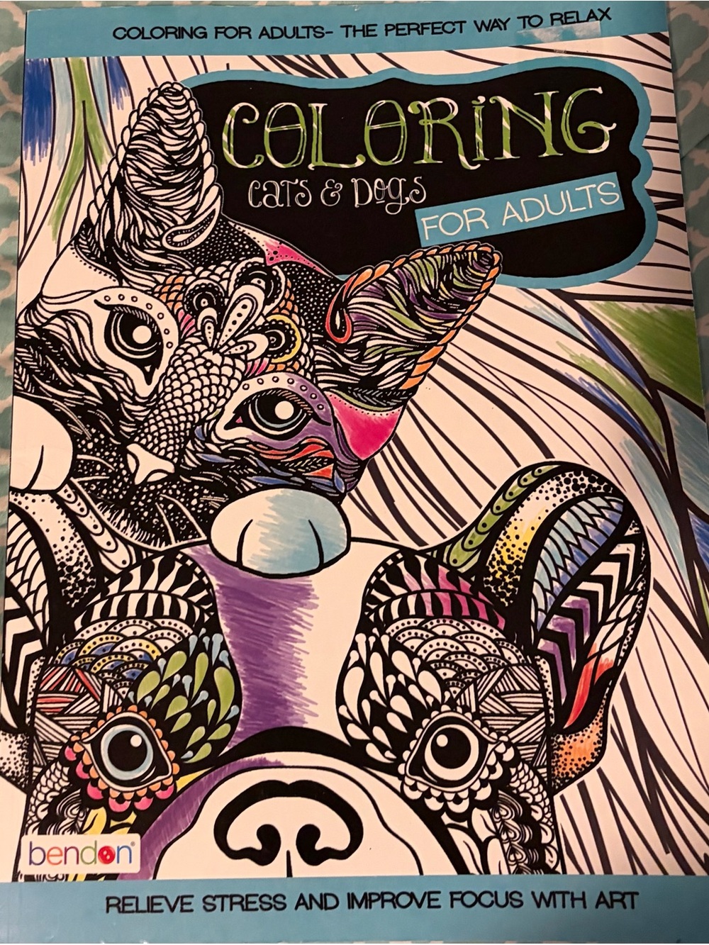 Bendon Coloring Book for Adults "Coloring Cats & Dogs" Relieve Stress
